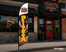 Load image into Gallery viewer, Pizza Blade Flag with Logo | Large 14 ft. | Single Sided