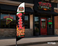Load image into Gallery viewer, Pizza Blade Flag with Logo | Large 14 ft. | Single Sided