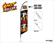 Load image into Gallery viewer, Pizza Blade Flag with Logo | Large 14 ft. | Single Sided