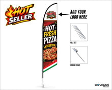 Load image into Gallery viewer, Pizza Blade Flag with Logo | Large 14 ft. | Single Sided