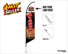 Load image into Gallery viewer, Pizza Blade Flag with Logo | Large 14 ft. | Single Sided