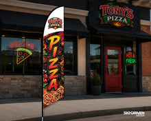 Load image into Gallery viewer, Pizza Blade Flag with Logo | Large 14 ft. | Single Sided