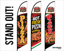 Load image into Gallery viewer, Pizza Blade Flag with Logo | Large 14 ft. | Single Sided