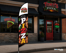 Load image into Gallery viewer, Pizza Blade Flag with Logo | Large 14 ft. | Single Sided