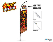 Load image into Gallery viewer, Pizza Blade Flag with Logo | Large 14 ft. | Single Sided