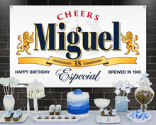 Load image into Gallery viewer, Black & White Stripes Flowers Birthday Banner