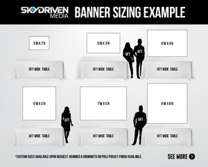 banner and backdrop size chart and table covers