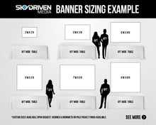Load image into Gallery viewer, banner and backdrop size chart and table covers