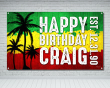Load image into Gallery viewer, Reggae Birthday Banner | Rasta | Summer | Beach | Vibe | Bob Marley