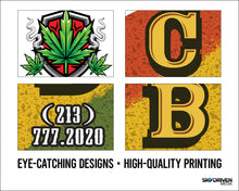 Load image into Gallery viewer, CBD Feather Flag | Cannabis | Dispensary | Rasta | Reggae Vibes | Large | 14 ft. | Single Sided | Best Selling Flag | Indoor Outdoor Flag | Flags