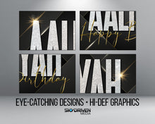 Load image into Gallery viewer, Luxury Black Gold & Silver Birthday Banner | Classy | Luxury | Fashion | Designer