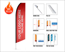Load image into Gallery viewer, Econo Feather Flag | 16FT | Single Sided | Ground Spike Included | Best Selling Flag | Indoor Outdoor Flag | Feather Banner | Flag | Flags