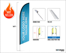 Load image into Gallery viewer, Feather Flag | Large | 14 ft. | Single Sided | Ground Spike Included | Best Selling Flag | Indoor Outdoor Flag | Feather Banner | Flag | Flags