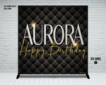 Load image into Gallery viewer, Luxury Black & Gold Birthday Banner | Upholstery | Luxury | Glamour | Classy | Fashion