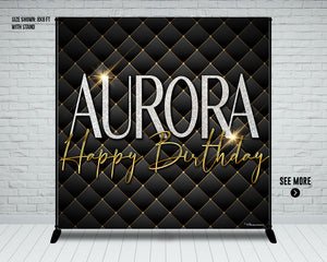 Luxury Black & Gold Birthday Banner | Upholstery | Luxury | Glamour | Classy | Fashion