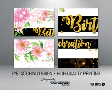 Load image into Gallery viewer, Black & White Stripes Flowers Birthday Banner