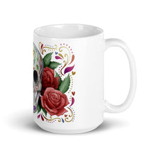 Load image into Gallery viewer, Sugar Skull & Roses White Glossy Mug