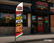 Load image into Gallery viewer, Pizza Blade Flag with Logo | Large 14 ft. | Single Sided
