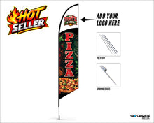 Load image into Gallery viewer, Pizza Blade Flag with Logo | Large 14 ft. | Single Sided
