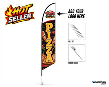 Load image into Gallery viewer, Pizza Blade Flag with Logo | Large 14 ft. | Single Sided
