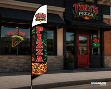 Load image into Gallery viewer, Pizza Blade Flag with Logo | Large 14 ft. | Single Sided
