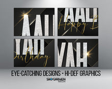 Load image into Gallery viewer, Luxury Black Gold &amp; Silver Birthday Banner | Classy | Luxury | Fashion | Designer
