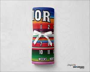 Serape Milestone Baby Blanket Personalized Baby Blanket Serape