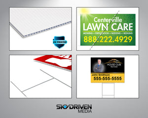 Yard Sign and H-Stake | 24"x18" | Double-Sided | Corrugated Plastic Sign | Coroplast | Outdoor | Waterproof